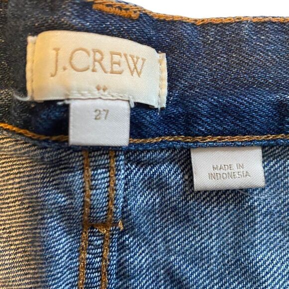 J.Crew Blue Denim Distressed Cuffed Jean Shorts Sz 27 - Picture 8 of 9